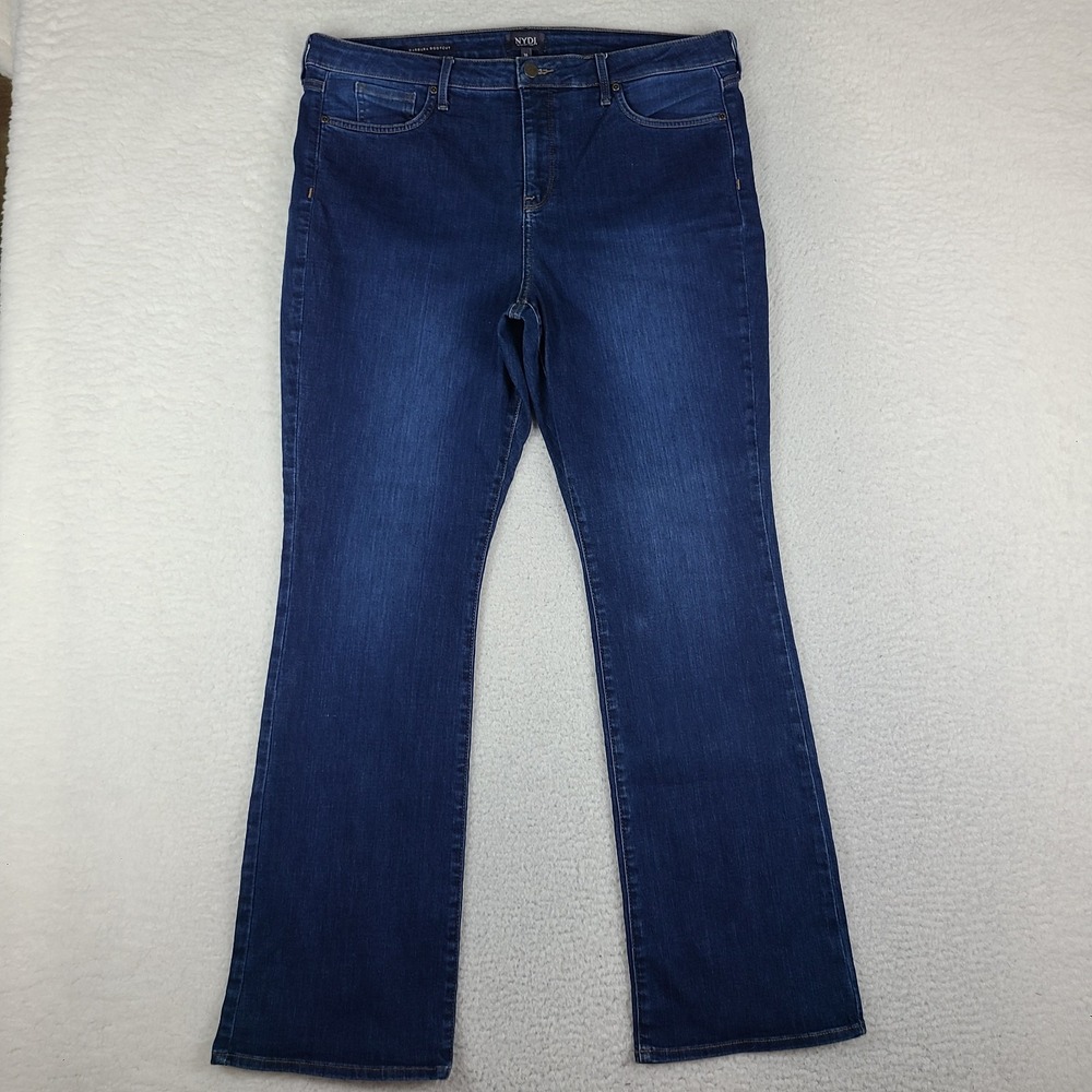 Not Your Daughter Jeans Womens 16 Blue Barbara Boot Cut Dark Wash NYDJ Denim